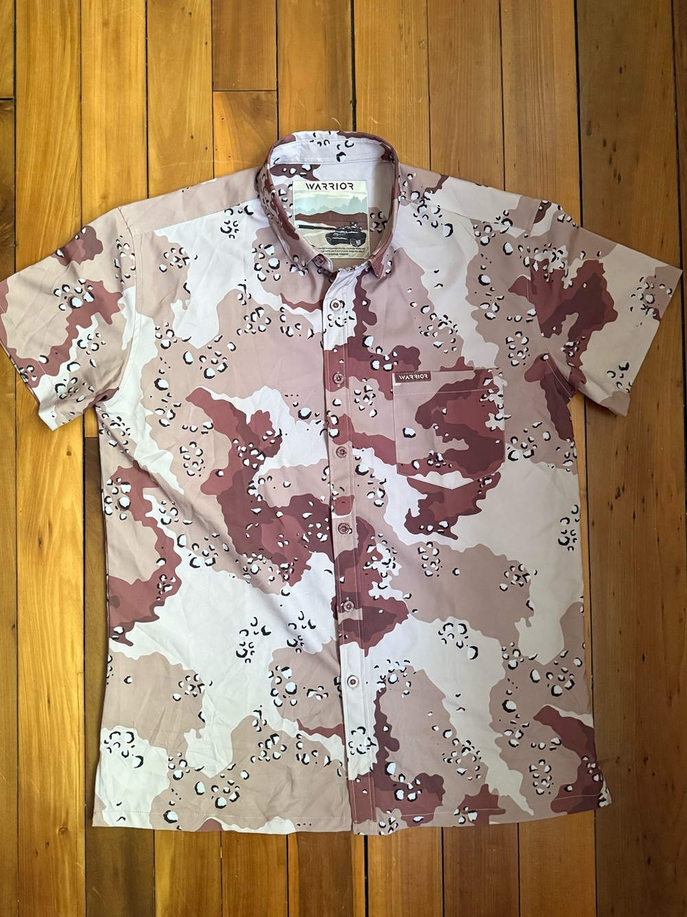 Warrior Short-Sleeve Camouflage Button-Up Tee